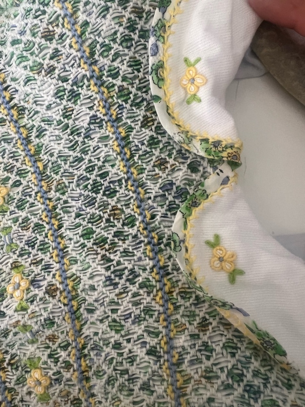 Kids Formal Smocked Dress in Green and Yellow